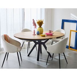Table À Manger Contemporain 130 Cm Noir / Bois