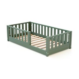 Lit Enfant Au Sol En Bois 70x140 - Vert Sauvage