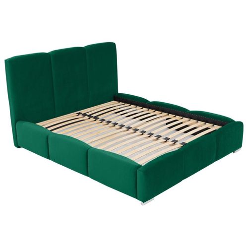 Lit Coffre En Velours 160x200 Cm Vert