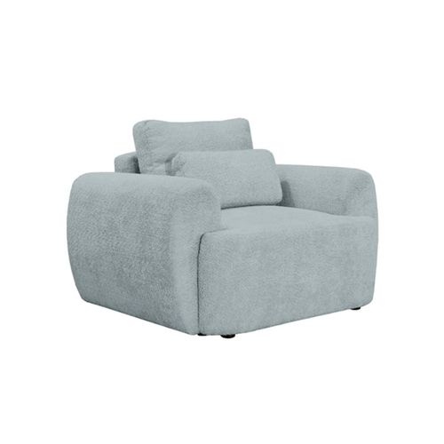 Fauteuil En Tissu Bouclette Bleu