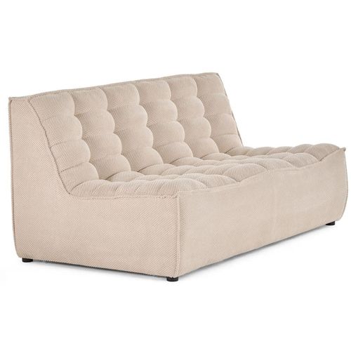 Canapé Modulable 2 Places En Velours Texturé Beige