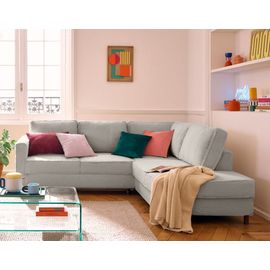 Canapé D'angle Droit Convertible 5 Places En Fausse Fourrure Gris