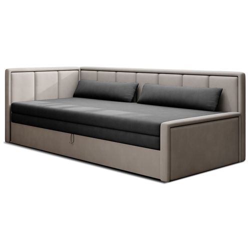 Canapé Droit Convertible 3 Places En Velours Beige