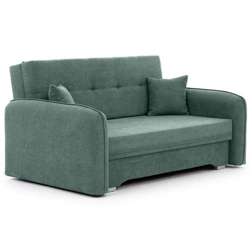 Canapé Droit Convertible 3 Places En Velours Vert