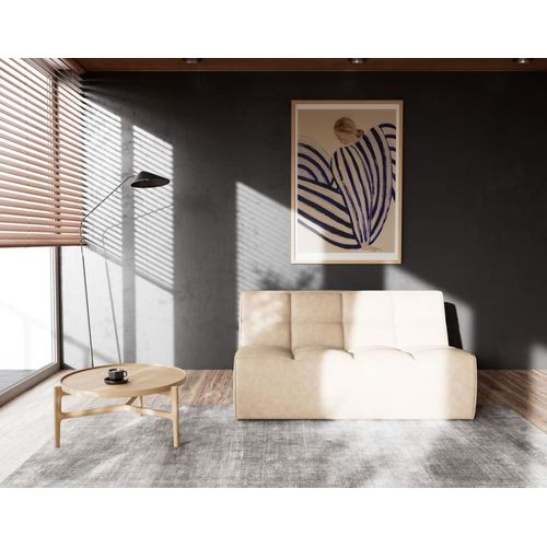 Canapé Modulable 2 Places En Simili Beige