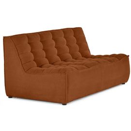Canapé Modulable 2 Places En Velours Texturé Terracotta
