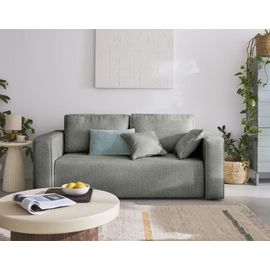 Canapé Droit 2 Places En Tissu Velours Relief Gris