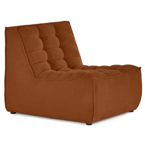 Canapé Modulable 1 Places En Velours Texturé Terracotta