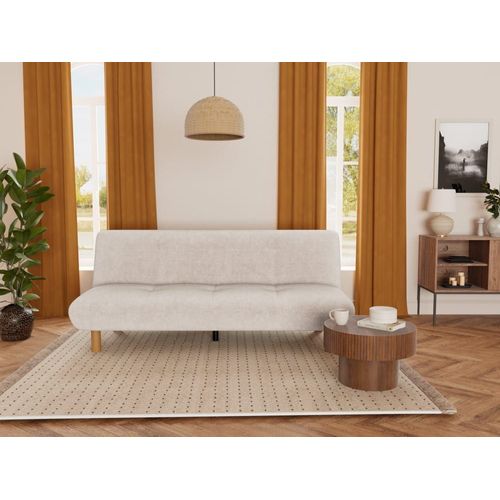 Canapé Clic-Clac 2 Places En Velours Texturé Beige