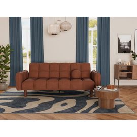 Canapé Clic-Clac 2 Places En Tissu Texturé Terracotta