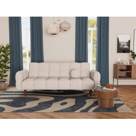 Canapé clic-clac 2 places en tissu texturé beige