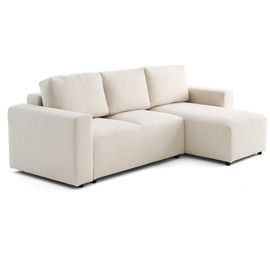 Canapé D'angle Réversible Convertible 4 Places En Tissu Bouclette