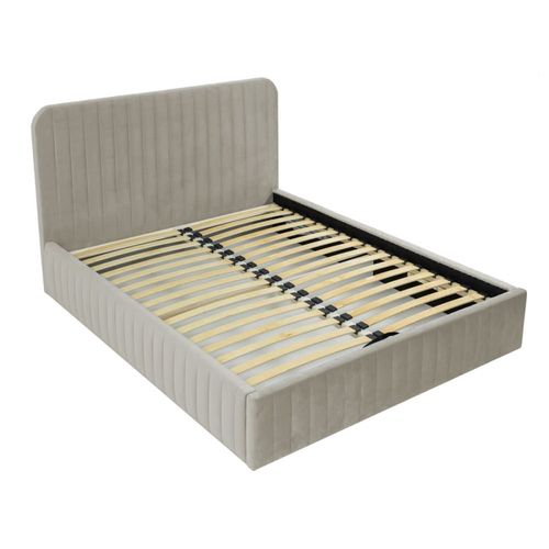 Lit Coffre En Velours Côtelé 180x200 Cm Beige