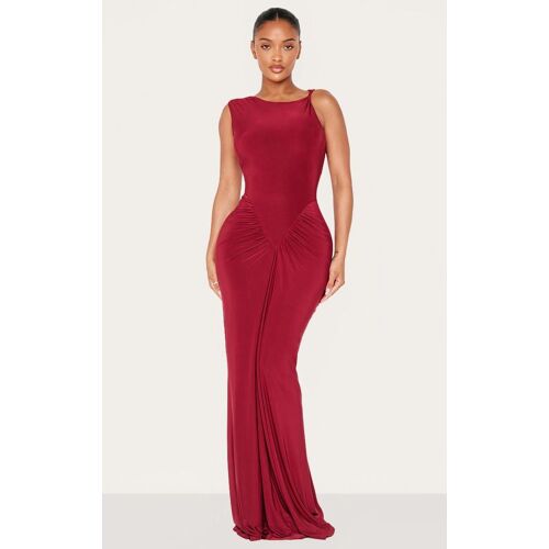 Shape Robe Longue Bordeaux Sans Manches À Taille En V Froncée, Bordeaux