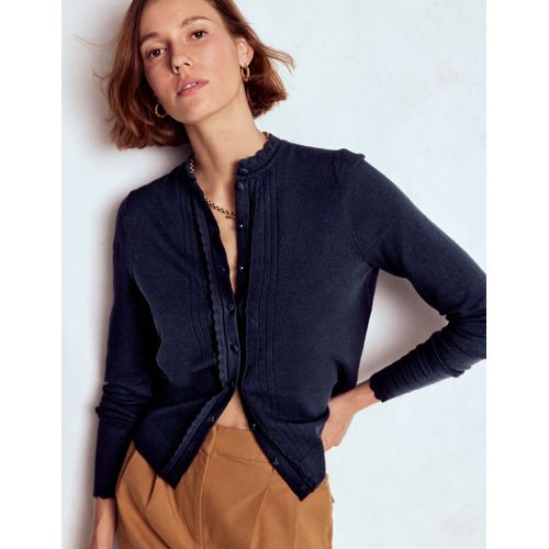 Gilet Festonné En Coton Angela-Bleu Marine