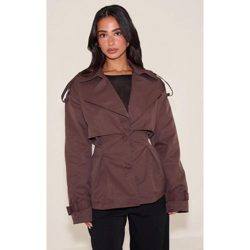Petite Trench Court Chocolat À Taille Cintrée Et Ceinture, Chocolat