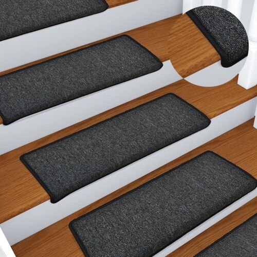Vidaxl Tapis D'escalier 15 Pcs 65x25 Cm Anthracite