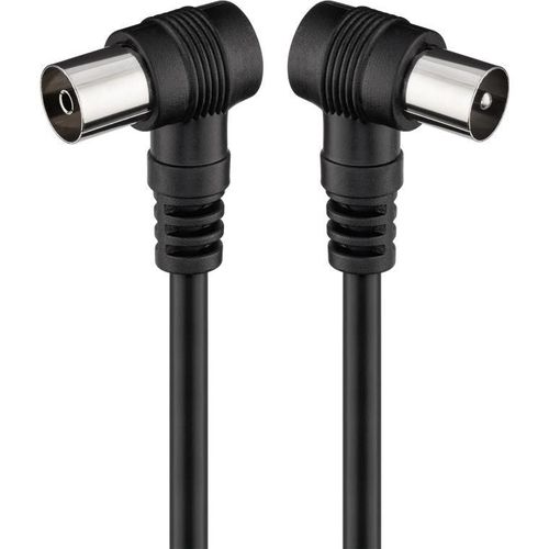 Goobay Câble D'antenne Angle 90 ° Mâle femelle Coaxial 2.5 m Noir