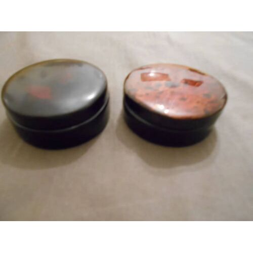 2 Boites Russes Noires Rondes Jumelles Anciennes 2/13
