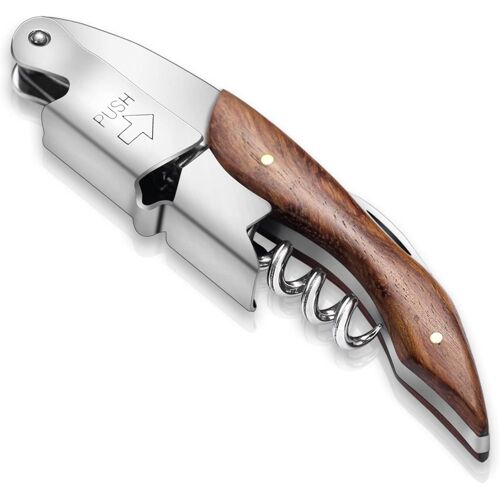 Tire-Bouchon Classique Tout En Un - Manche En Bois, Acier Inoxydable - Clé À Vin, Ouvre-Bouteille Pour Bar, Bière, Restaurant, Serveurscable Usb C Charge Rapide 3,1a, [2m+2m+0,5m/Lot De 3] Câble Usb