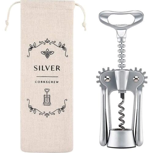 Tire-Bouchon À Ailettes, Décapsuleur Avec Son Étui En Coton. Qualité Hôtelière Et Restauration.Tire Bouchon À Levier Pour Ouverture Facile De Bouteilles De Vin (Silver)Cable Usb C Charge Rapide 3,1a,