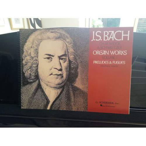 Bach, Organ Works (Oeuvres Pour Orgue) Volume I (1), Preludes And Fugues Youthful Period, Édition Widor Et Schweitzer Pour Schirmer, Couverture À Spirales