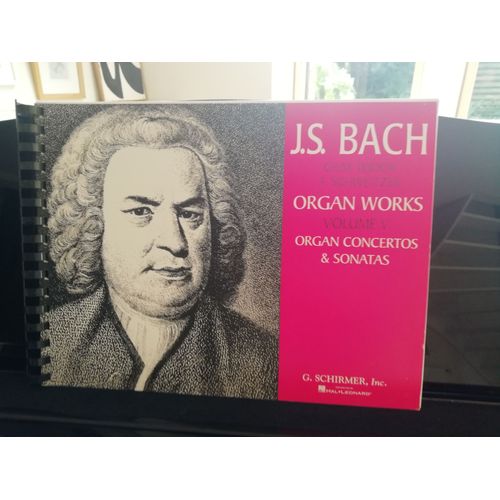 Bach, Organ Works (Oeuvres Pour Orgue) Volume V (5), Organ Concertos And Sonatas, Édition Widor Et Schweitzer Pour Schirmer, Couverture À Spirales