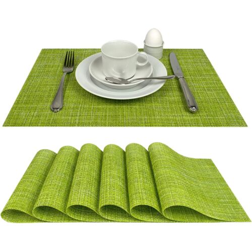 Kalanka-Lot De 6 Sets De Table Capri Lavables, Verts, Faciles À Nettoyer