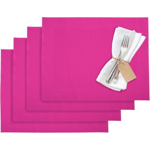 KALANKA-Sets de table, 4 pièces, 42 x 32 cm, Synthétique, Rose, édition Saleen : Home