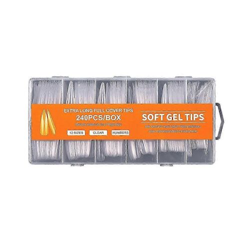 240pcs Long Pointu Faux Ongle Autocollants Pour Les Femmes,Vacances Party Danse Nail Art Décorations 