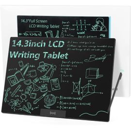 KALTD-Lcd Tablette Ecriture Adulte 14,3 Pouces,Réutilisables Tablette D'Écriture Lcd Adulte Bloc Note Lcd Ardoise Electronique Pour Bureau,Salle De Classe,Mémo,Notes