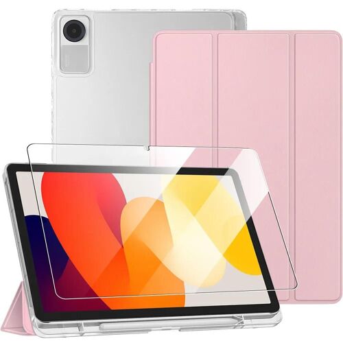 Coque + Verre Trempé Pour Xiaomi Redmi Pad Se 11 Pouces, Protection Antichoc Avec Porte-Stylet - Rose