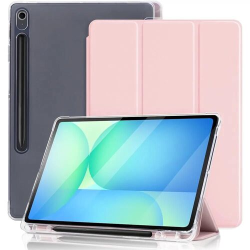 Coque Pour Samsung Galaxy Tab S9 (11 Pouces) Protection Antichoc Coins Renforcés Rose Avec Porte-Stylet