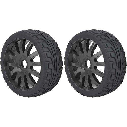 Moyeu de roue en caoutchouc pour voiture télécommandée, pièce de mise à niveau pour voiture de course sur route 1/8 (noir)