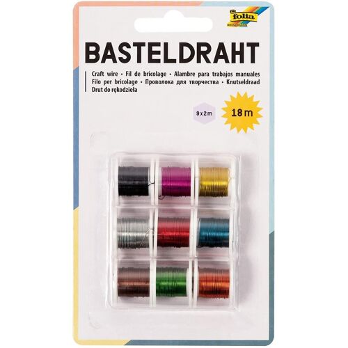 Folia Set Fil De Fil De Fer Bricolage 9 Bobines De 2m Couleurs Assorties