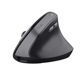 Trust GXT Yuno - Souris verticale - ergonomique - pour droitiers - optique - 6 boutons - sans fil - 2.4 GHz - récepteur sans fil USB - noir