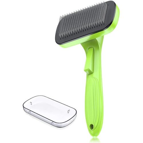 Brosse Toilettage Chien/Chat Poils Longs - Autonettoyante