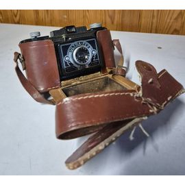 Appareil photo argentique ultra-fex fex avec etui cuir marron