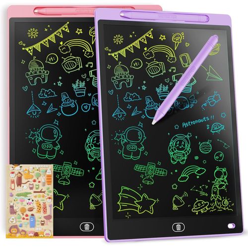 KALTD-[2 Pièces] Tablette Graphique Lcd Écriture Colorée 8,5 Pouces,Tableau De Dessin Effaçable,Cadeau Enfants,Tablette Graphique Pour Jeux Pour 2 3 4 5 6 7 Ans (Violet&Rose 2 Packs Séparés)