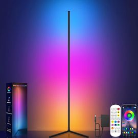 Led Floor Lamp, Rgb Corner Light With Smart App And Remote Control, Music Sync Mood Lighting, Color Changing Standing Lamp With 16 Million Colors For Bedroom Living Room
