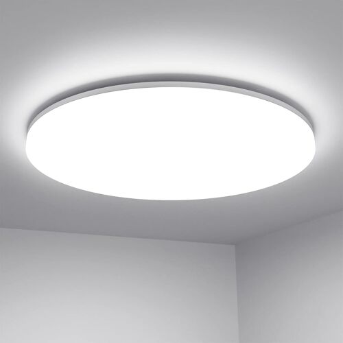 Subzonal-Plafonnier Salle De Bain Led 24w 2400lm Blanc Froid 5000k Etanche Ip54, Plafonnier Cuisine Rond Eclairage Lumineux Intérieur Extérieur Equivaut À Lampes Incandescences 200w (¿28)
