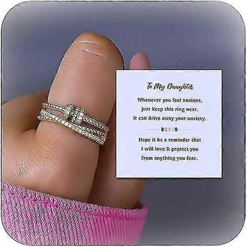 Bagues Anti-Anxiété Pour Femmes, Pour Ma Fille, Bagues Anti-Anxiété, Bagues Réglables Avec Perles, Bague Rotative, Bagues Anti-Anxiété Pour Adolescentes