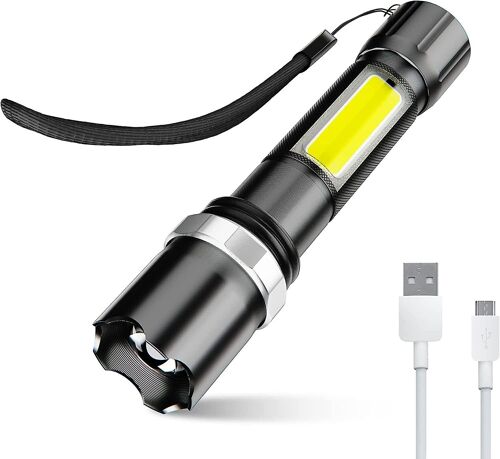 2025 - Lampe torche LED rechargeable - 600 lm - 3 modes - Étanchéité IPX5 [Classe énergétique A+]
