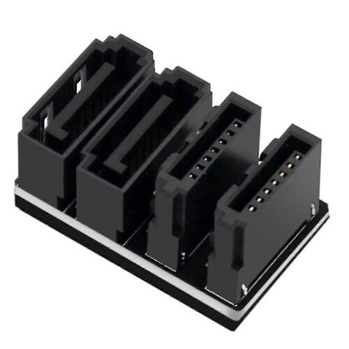 Adaptateur double SATA 7 broches femelle vers double 7 broches mâle coudé à 180 degrés pour carte mère