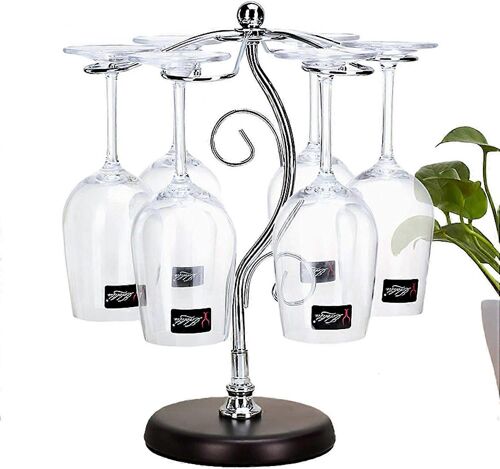 Étagère À Verres À Vin De Table - Système De Séchage À L'air - Étagère De Rangement Pour Verres À Vin - Étagère De Rangement En Métal - 35 Cm