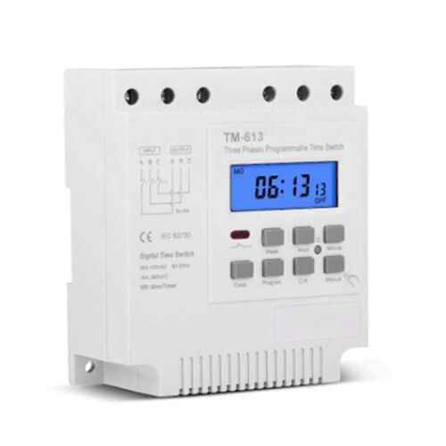 Interrupteur programmable triphasé 380 V 415 V avec rétroéclairage