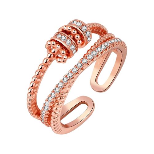 Bague Ouverte Décorative En Alliage Double Couche Tendance, Cadeau Promotionnel