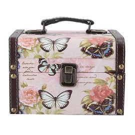 Boîte à bijoux portable en bois PU, étui de rangement pour colliers et boucles d'oreilles 2202C
