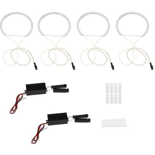 4pcs Blanc Phare Ccfl Led Ange Yeux Kit Halo Anneau Drl Clignotant Clignotant Ccfl Lampe Frontale Compatible Avec-Bmw E36 E46 E39 E38