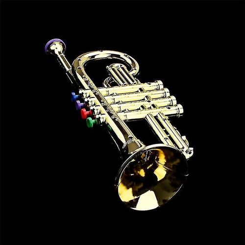 Trompette Musicale Éducative Pour Enfants, Jouet Abs Doré Avec 4 Couleurs